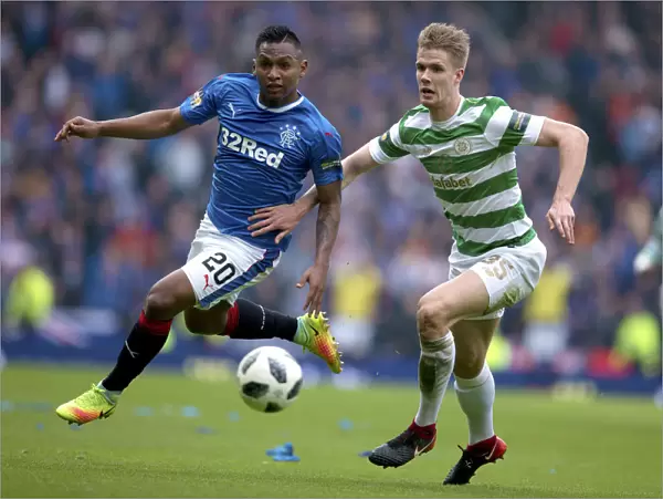Rangers Alfredo Morelos Outsmarts Celtic's Kris Ajer in Thrilling Scottish Cup Semi-Final Clash at Hampden Park