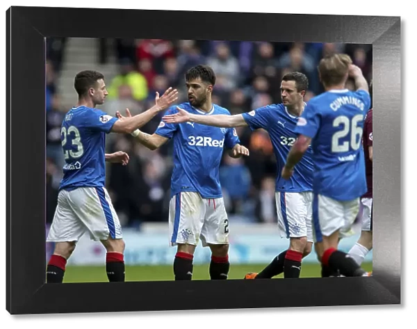 Rangers Candeias and Holt: Celebrating Glory at Ibrox - Scottish Premiership Goal