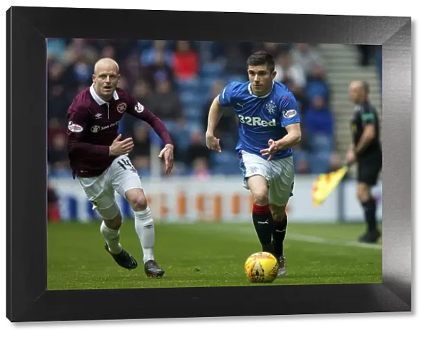 Rangers Declan John in Action: Rangers vs Hearts at Ibrox Stadium, Scottish Premiership