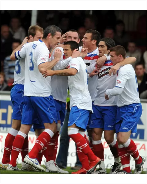 Rangers: Unleashing the Power - Celebrating the Opening Goal Against Falkirk in the Scottish Premier League
