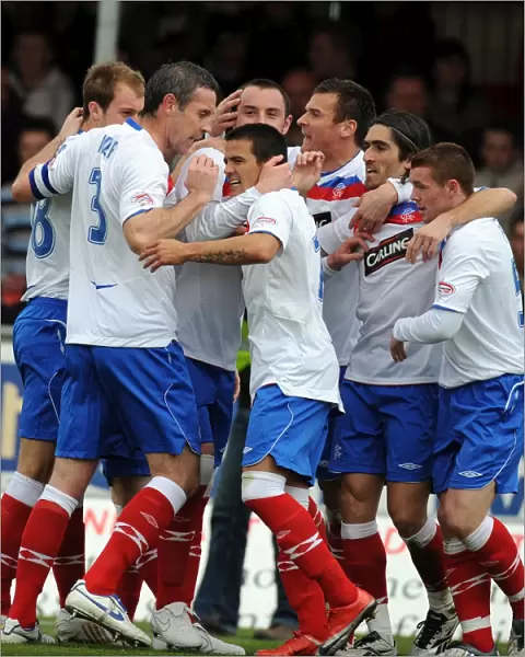 Rangers: Unleashing the Power - Celebrating the Opening Goal Against Falkirk in the Scottish Premier League