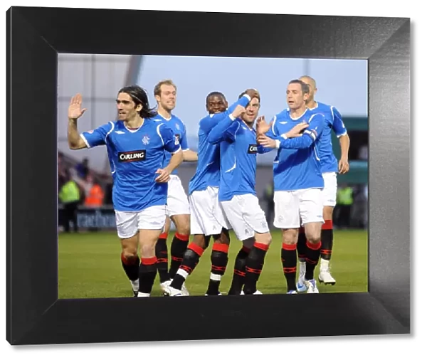 Rangers Kris Boyd: Celebrating the Opening Goal Against St. Mirren in the Scottish Premier League