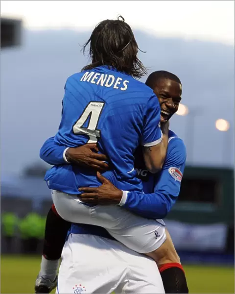Maurice Edu and Pedro Mendes: Celebrating Rangers Winning Goals Against St Mirren (2-1)