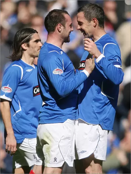 Rangers: Kris Boyd and David Weir's Euphoric Moment as They Celebrate Boyd's Second Goal Against Motherwell (3-1) at Ibrox