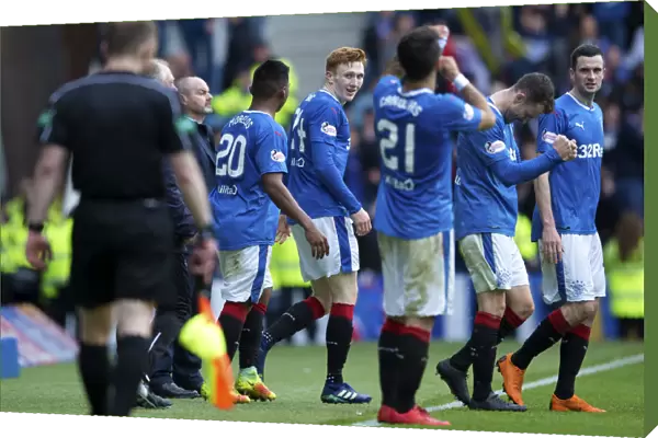 Rangers: David Bates Euphoric Goal Celebration vs Kilmarnock, Ladbrokes Premiership, Ibrox Stadium