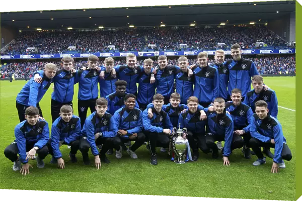 Rangers U17 Parade Glasgow Cup: Celebrating Victory on Ibrox Stadium Pitch against Kilmarnock