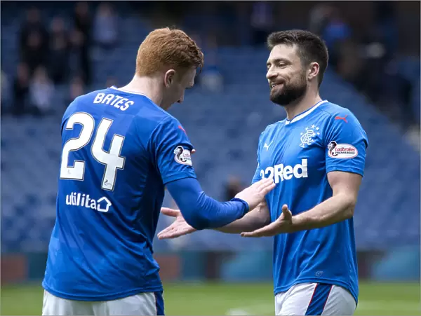 Rangers Football Club: Bates and Martin's Jubilant Moment as Scottish Cup Champions (Rangers vs Kilmarnock, Ibrox Stadium)