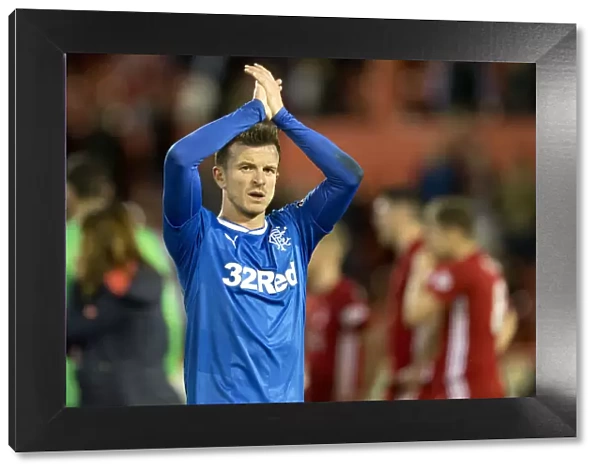 Rangers Andy Halliday Celebrates Victory at Pittodrie Stadium: Salute to the Fans (Scottish Cup, 2003)