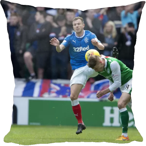 Intense Moment: Andy Halliday Tackles Vykintas Slivka in Rangers vs Hibernian Ladbrokes Premiership Clash