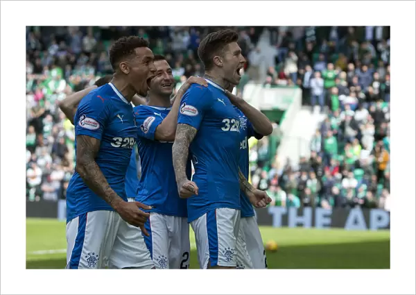 Rangers Josh Windass Scores and Celebrates with Team Mates in Thrilling Ladbrokes Premiership Clash at Easter Road