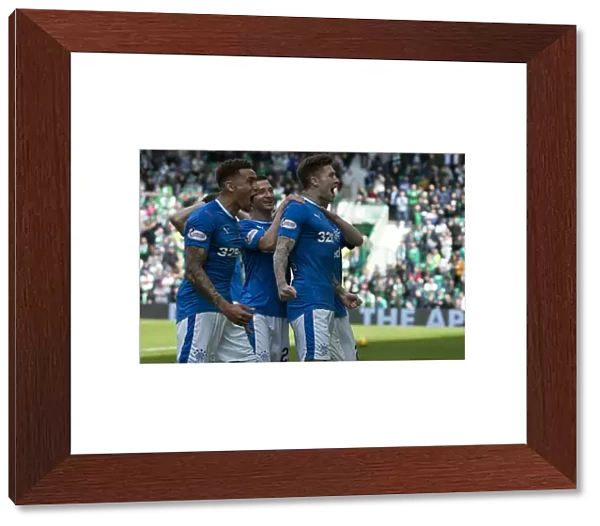 Rangers Josh Windass Scores and Celebrates with Team Mates in Thrilling Ladbrokes Premiership Clash at Easter Road