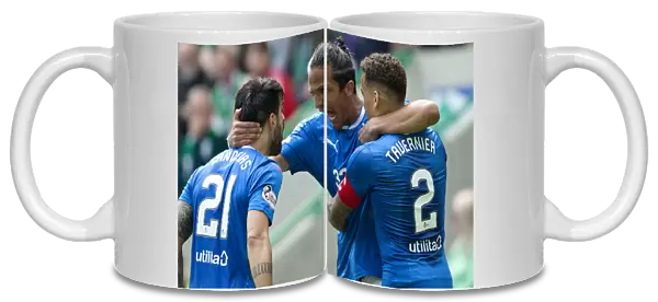 Rangers Football Club: Bruno Alves's Thrilling Goal and Victory Celebration with Team Mates (Ladbrokes Premiership)