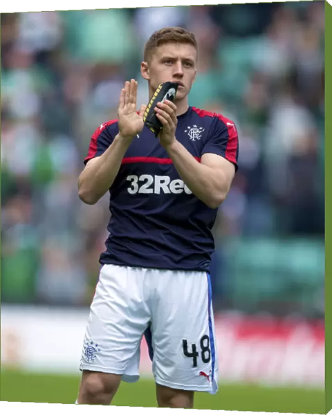 Rangers Greg Docherty Embraces Victory and Fans: Ladbrokes Premiership Triumph at Easter Road