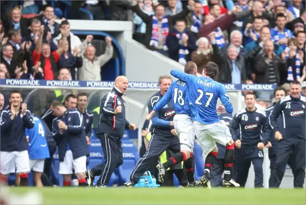 Rangers: Kenny Miller and Kyle Lafferty's Jubilant Moment as Rangers Secure a 2-1 Victory Over Aberdeen in the Clydesdale Premier League