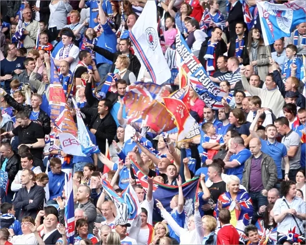 Rangers Football Club: Unforgettable Moment of Triumph - Ecstatic Fans Celebrate 2008-09 Clydesdale Bank Premier League Championship Title Win at Ibrox
