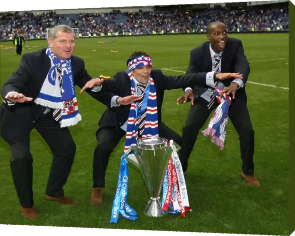 Triumphant Champions: Durrant, Novo, and Beasley with Rangers F.C. (2008-09 Clydesdale Bank Premier League)