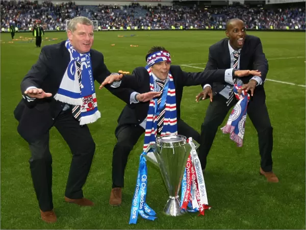 Triumphant Champions: Durrant, Novo, and Beasley with Rangers F.C. (2008-09 Clydesdale Bank Premier League)