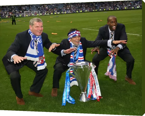 Triumphant Champions: Rangers FC's Ian Durrant, Nacho Novo, and DaMarcus Beasley (2008-09 Clydesdale Bank Premier League)