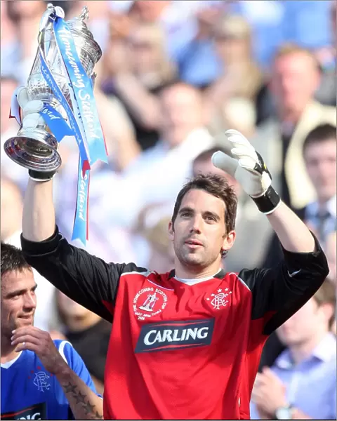 Rangers Football Club: Homecoming Scottish Cup Victory - Neil Alexander Triumphs with the Trophy at Hampden Park (2009)