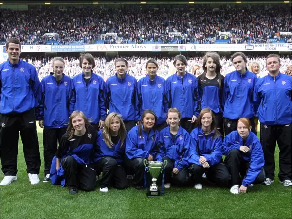 Rangers Under-17 Girls Celebrate Victory: Loch Lomond Tournament Trophy at Ibrox