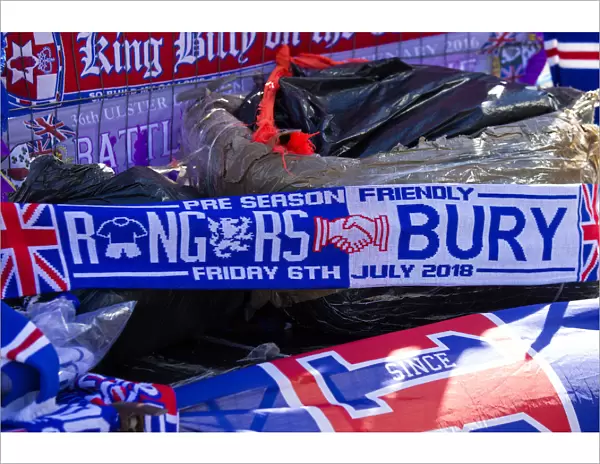 2003 Scottish Cup Champions Rangers Scarfs for Sale at Ibrox Stadium during Pre-Season Friendly