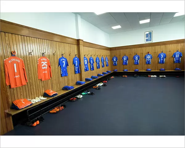 Rangers Football Club: Ibrox Stadium - Preparing for Europa League Battle: Dressing Room