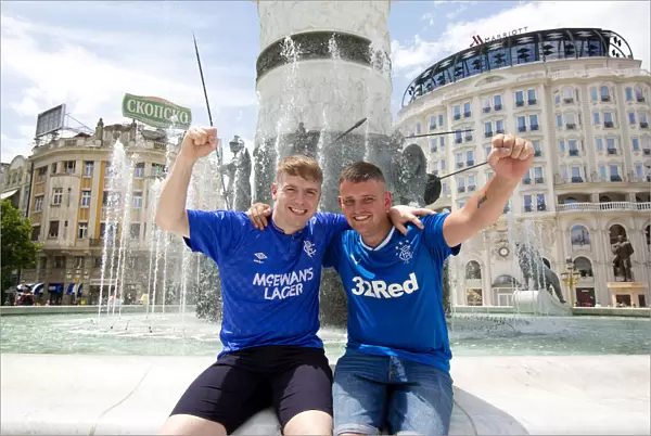 Rangers Fans United in Skopje's Square: Pursuing Europa League Victory as 2003 Scottish Cup Champions
