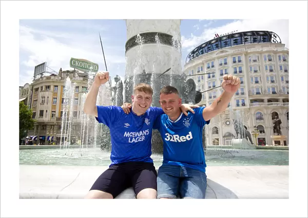 Rangers Fans United in Skopje's Square: Pursuing Europa League Victory as 2003 Scottish Cup Champions