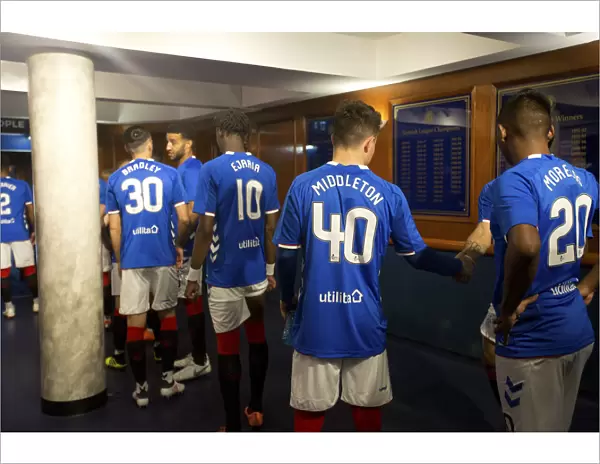 Rangers Players in the Tunnel: Pre-Season Preparation at Ibrox Stadium Ahead of Friendly Match against Wigan Athletic (Scottish Cup Champions 2003)