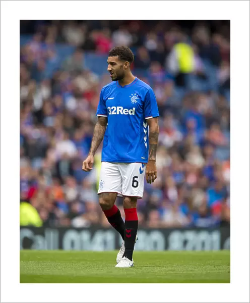 Rangers Connor Goldson at Ibrox Stadium: Pre-Season Friendly against Wigan Athletic - Scottish Cup Champion's Homecoming