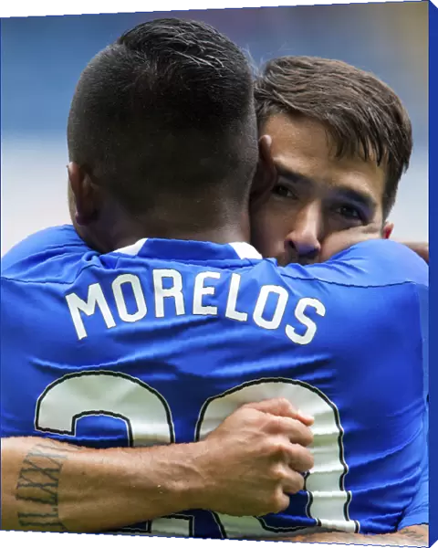 Rangers: Morelos and Candeias in Glory - Celebrating a Pre-Season Goal at Ibrox Stadium