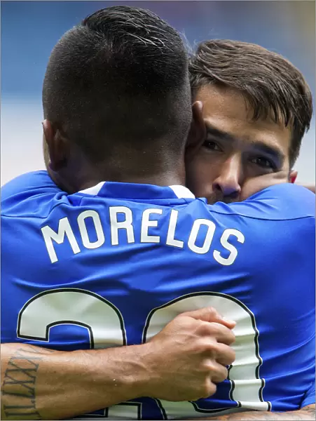Rangers: Morelos and Candeias in Glory - Celebrating a Pre-Season Goal at Ibrox Stadium