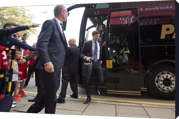 Steven Gerrard and Rangers Arrive at Pittodrie Stadium for Aberdeen Clash in Ladbrokes Premiership