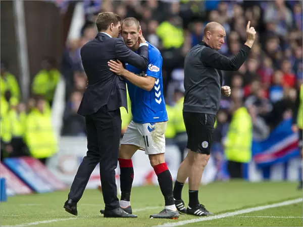 Steven Gerrard Comforts Borna Barisic After Substitution: Rangers FC, Ladbrokes Premiership, Ibrox Stadium
