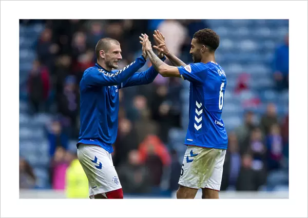 Rangers: Goldson and Barisic Celebrate Premiership Victory at Ibrox Stadium