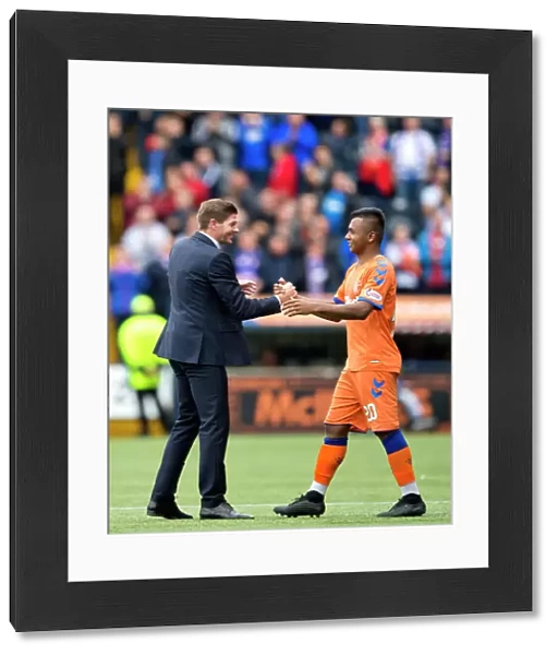 Rangers: Steven Gerrard and Alfredo Morelos Triumphant Betfred Cup Victory Celebration at Rugby Park