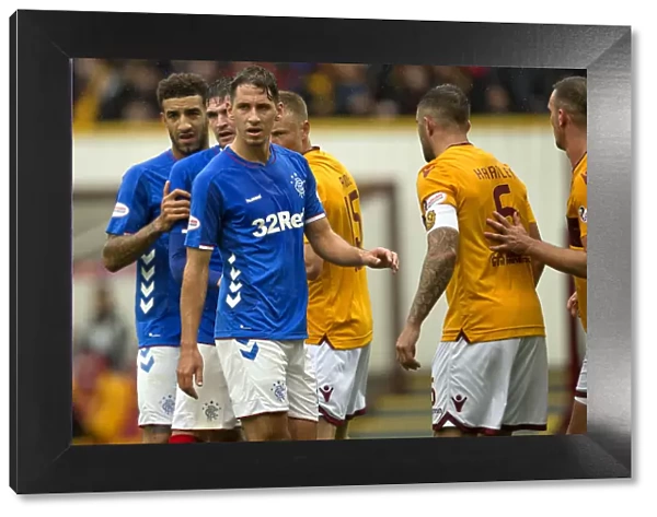 Rangers Goldson, Lafferty, and Katic in Action: Motherwell vs Rangers, Ladbrokes Premiership