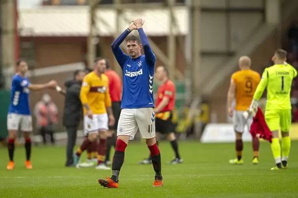 Rangers Kyle Lafferty Salutes Fans: Motherwell vs Rangers - Premiership Winning Moment