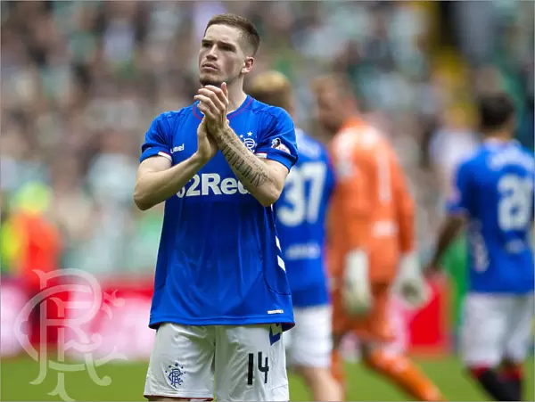 Rangers Ryan Kent Embraces the Love: Appreciative Moment at Celtic Park (Scottish Premiership, 2023)