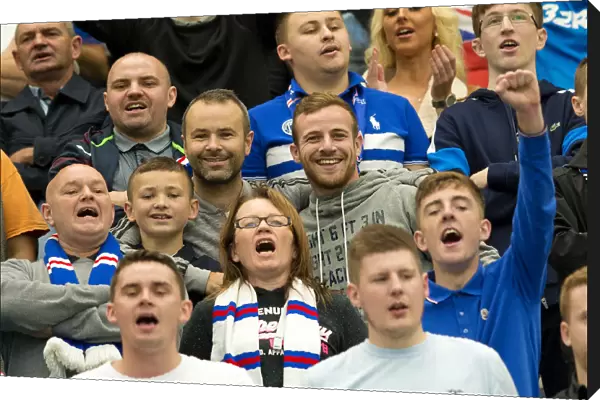 Sea of Blue and White: Rangers Fans Unwavering Dominance at Celtic Park during the Ladbrokes Premiership Match