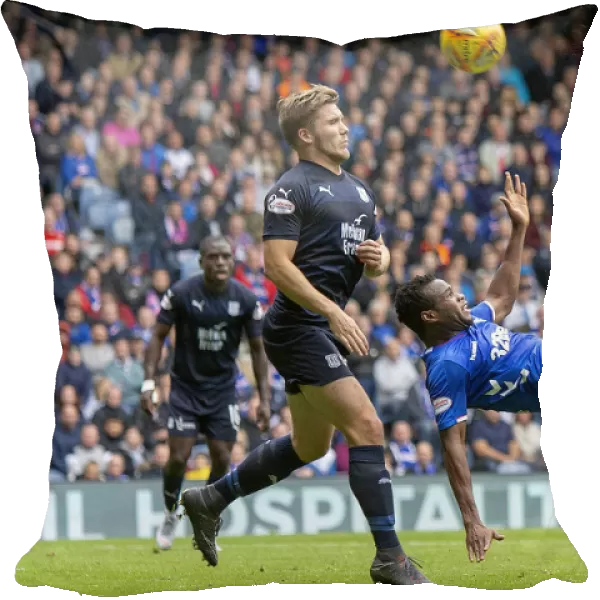 Rangers Coulibaly Attempts Dramatic Overhead Kick in Ladbrokes Premiership Match vs Dundee at Ibrox Stadium