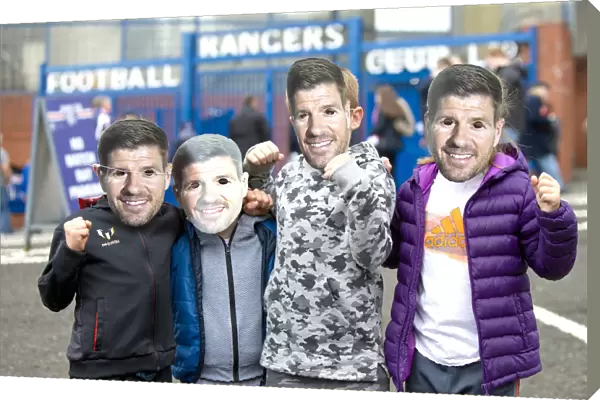 Young Rangers Fans Honor Steven Gerrard: Scottish Cup Victory Masks at Ibrox Stadium