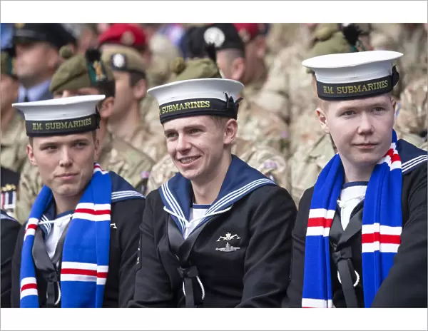 Honoring Heroes: Armed Forces Appreciation Day at Ibrox Stadium - Rangers Football Club (Scottish Cup Winners 2003) - Directors, Former Players, and Brave Servicemembers Unite