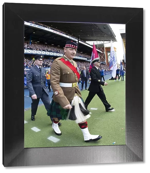 Rangers Football Club Honors Armed Forces: John Greig and Legends Salute at Ibrox Stadium (Scottish Cup Champions 2003)
