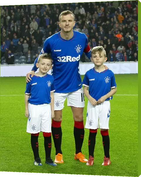 Rangers Captain Andy Halliday and Mascots Celebrate Betfred Cup Quarterfinal Victory at Ibrox Stadium