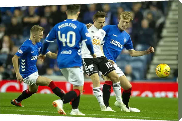 Rangers vs Ayr United: Joe Worrall Fights for Ball in Intense Betfred Cup Quarterfinal at Ibrox Stadium