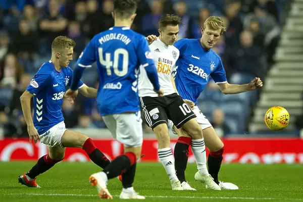 Rangers vs Ayr United: Joe Worrall Fights for Ball in Intense Betfred Cup Quarterfinal at Ibrox Stadium