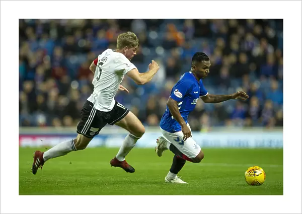 Rangers Alfredo Morelos Outmaneuvers Ayr United's Mike Rose in Betfred Cup Quarterfinal at Ibrox Stadium