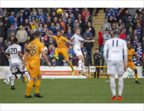 Scott Arfield Heads the Ball: Rangers vs Livingston - Ladbrokes Premiership, Tony Macaroni Arena