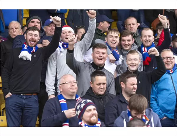 Rangers Fans Triumphant Roar: Scottish Premiership Victory at Livingston's Tony Macaroni Arena (Scottish Cup Champions 2003)